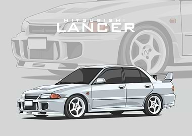 mitsubishi lancer white