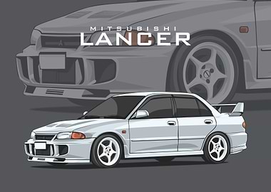 mitsubishi lancer white