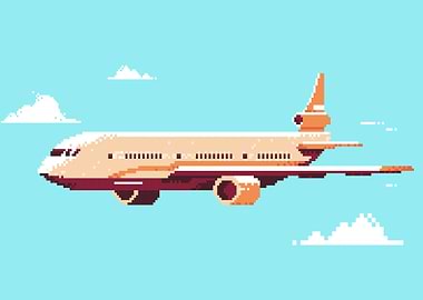 Pixel art plane aircraft