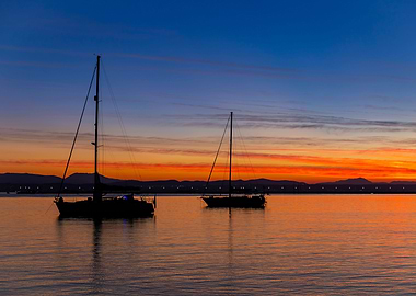 Sunset on the Greek island