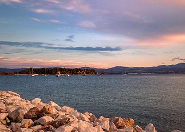 Holiday sunset in Greece