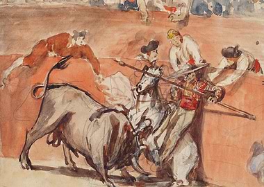 Bullfight 1865 painting