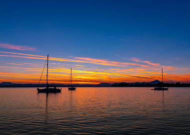 Sunset in Greek island