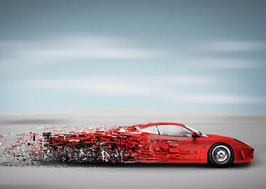 Ferrari Speeding Away