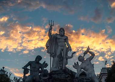 Poseidon Rome Italy sunset