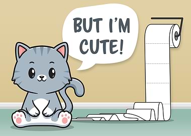 Funny Messy Cat Bathroom 1