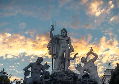 Poseidon Rome Italy sunset