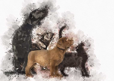 Groups of dogs and cats