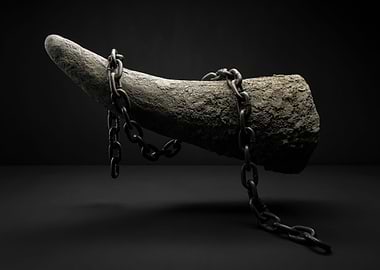 Rhinoceros horn in chains