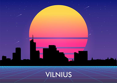 vilnius vaporwave city