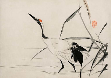 Japanese crane by Gyokusen