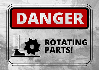 danger rotating part sign