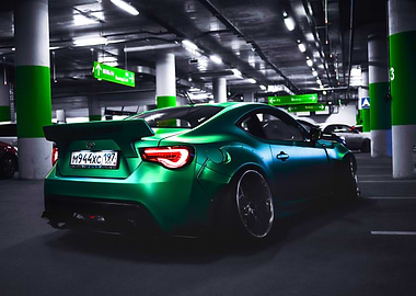 Racing car paint job