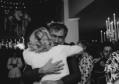 Hug of congratulations