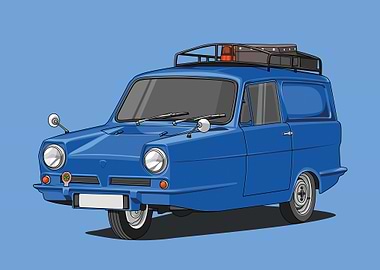Reliant Regal blue poster
