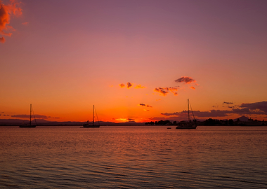 Sunset on the Greek island