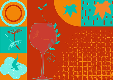 A glass of wine in autumn