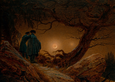 Men Contemplating the Moon