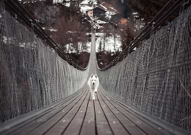 passionate white dog