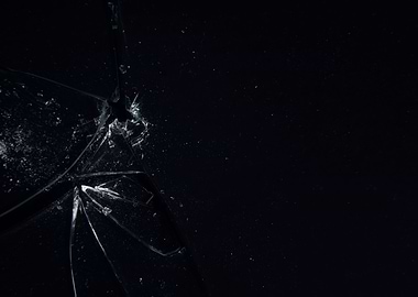 Glass pieces shattered dam