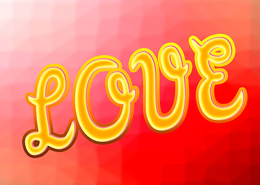 Love word curly golden red