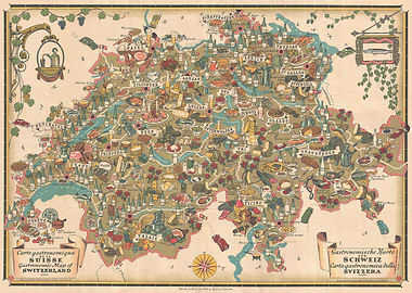 Switzerland Food Map Old