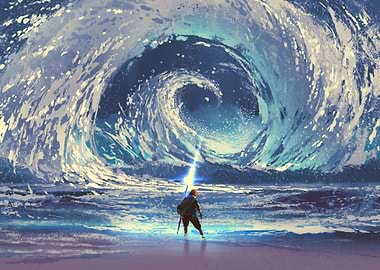 Man with magic spear