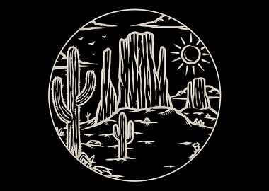 Retro Western Landscape