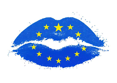 Europe flag stars lips blu