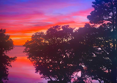 Sunset over the sound