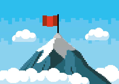 Pixel art mountain