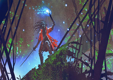 Pirate with a blue light