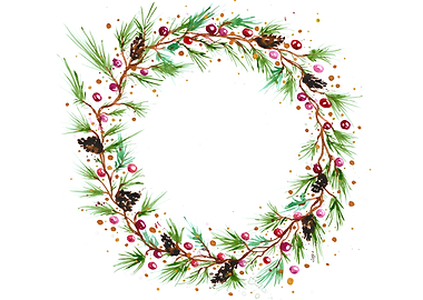 Holiday Watercolor Wreath