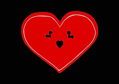 Heart drawing smiling kawa