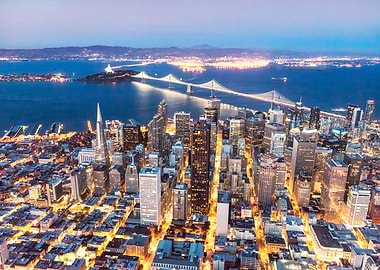 San Francisco bay at night