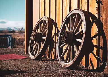 Pair of wagon wheels