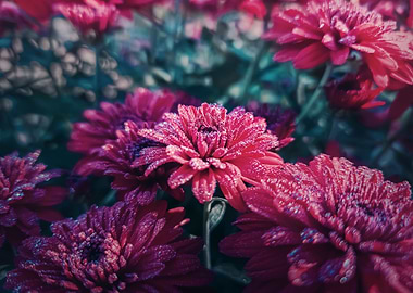 Closeup red chrysanthemum