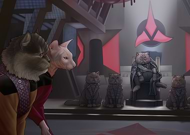 Cat Picard and Worf