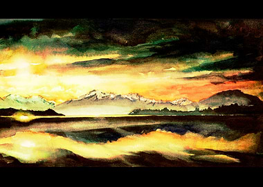 New Zealand artwork sunset
