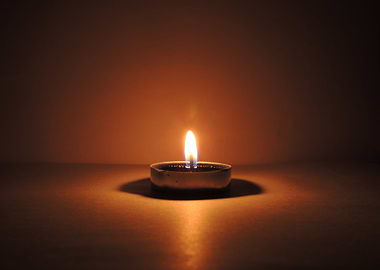 Single flame one candle