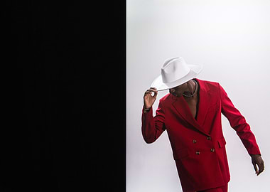 Black and white Red suit