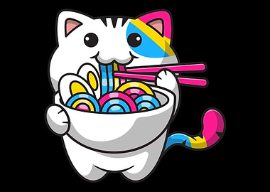 Pansexual Pride Kawaii Cat