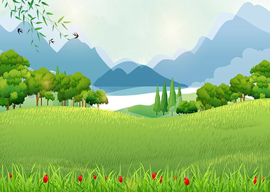 Meadow at Lake Mountains