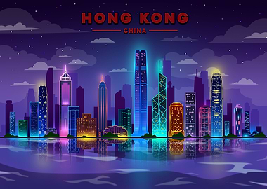 Travel Hong Kong Skyline