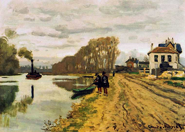 along the river by Monet