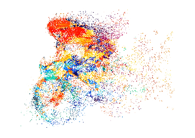 Watercolors Cyclist racing