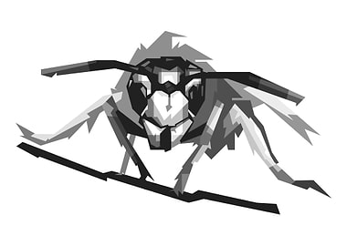 grayscale Insect Bee art