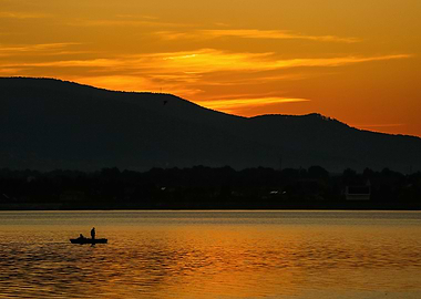 Sunset over the lake