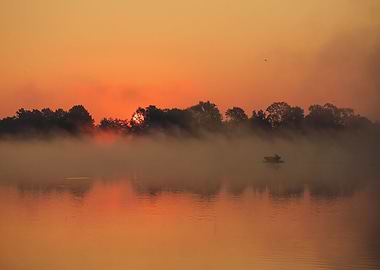Sunrise over the lake