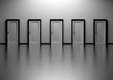 doors black and white